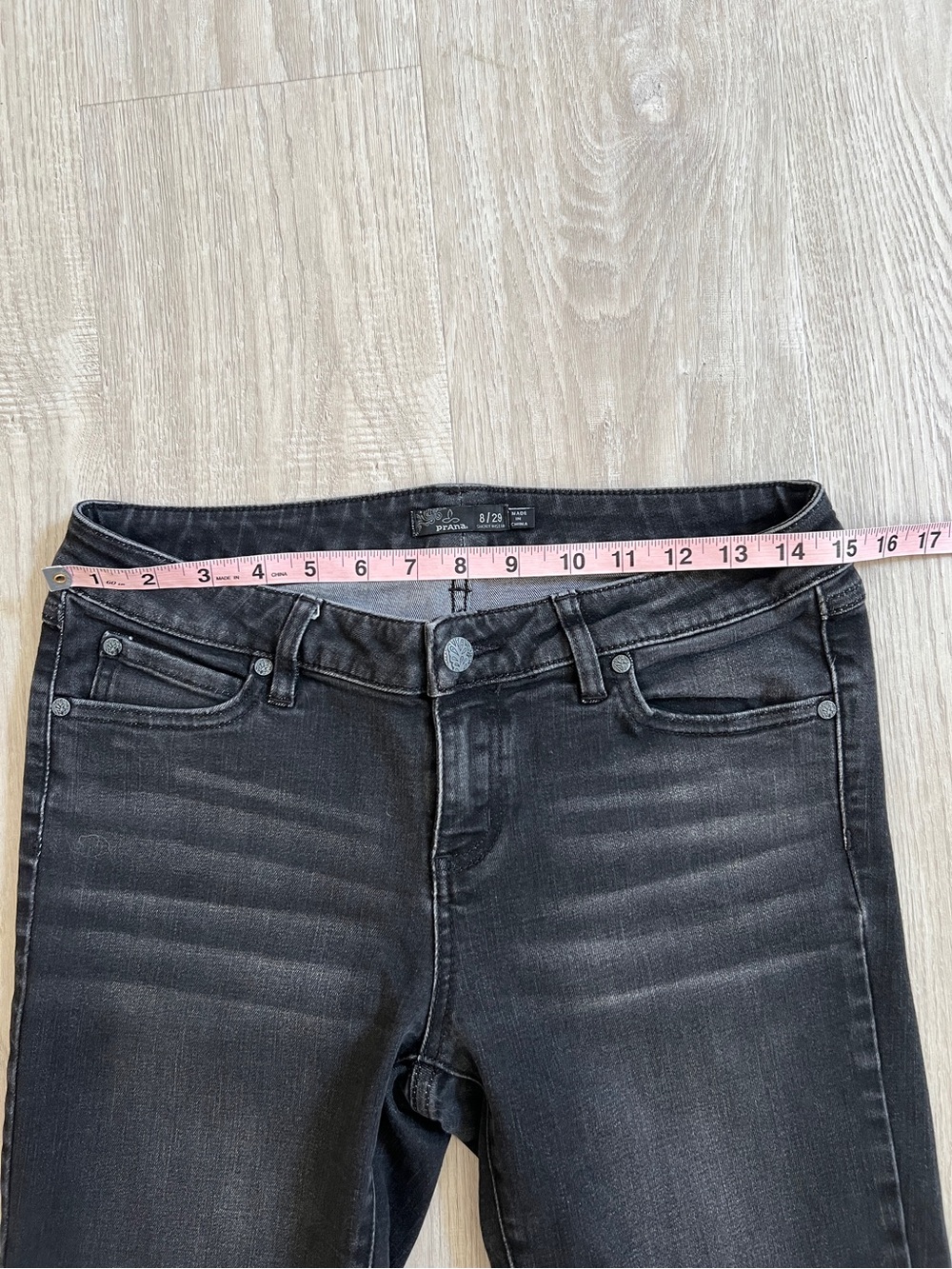 prAna Geneva Bootcut Jeans Womens 8/29 Short Black Organic Cotton Stretch Denim - Picture 8 of 10